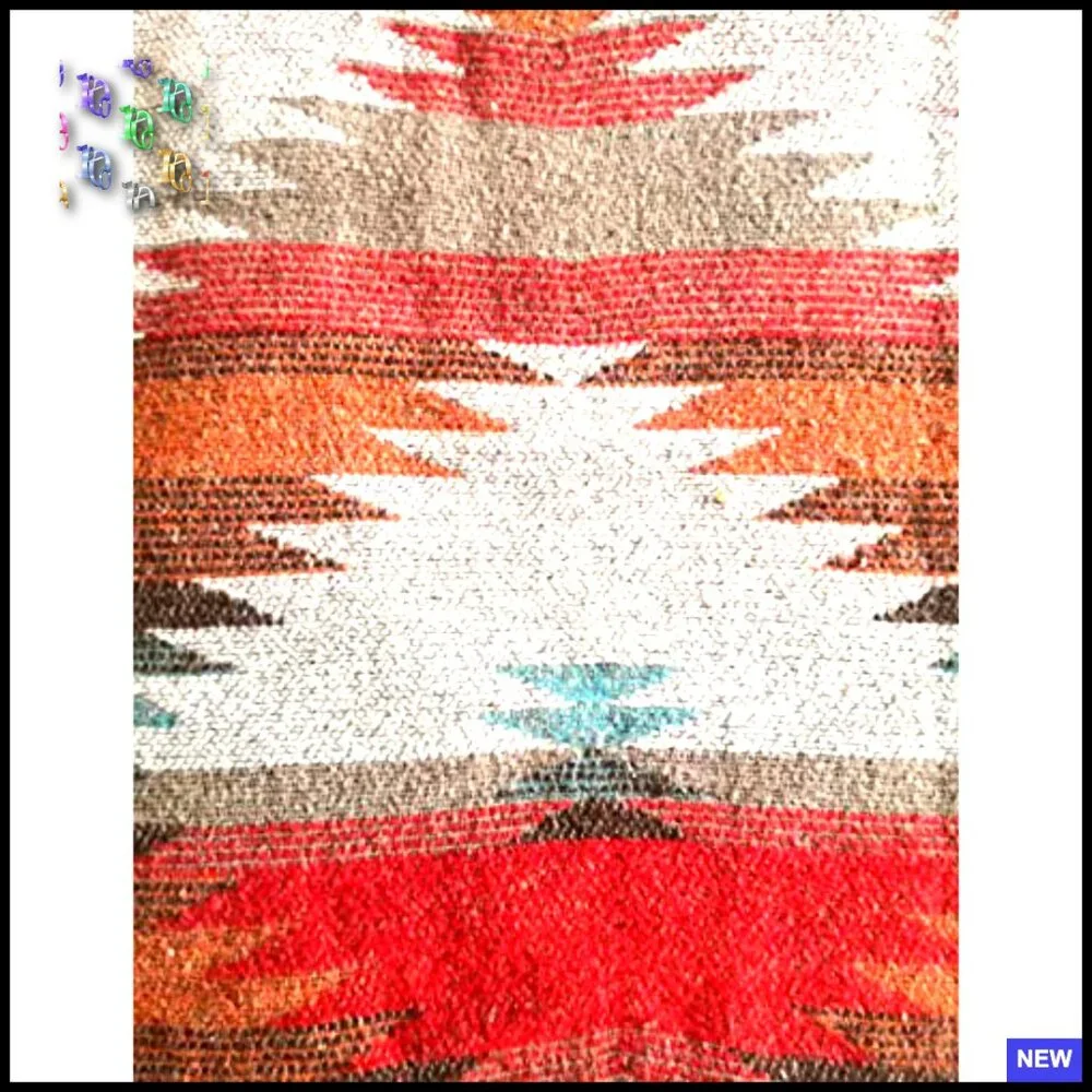 Vintage Aztec Denim Jacket Distressed Lapel Long Sleeve Button Down Shacket - Picture 6 of 7